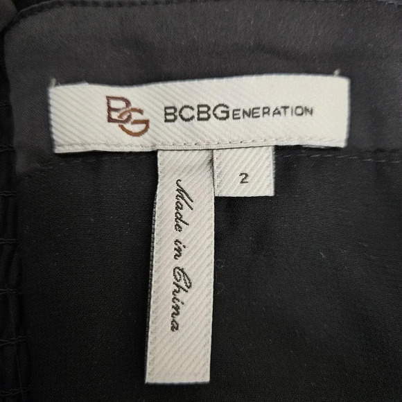 BCBGeneration Fit Flare Dress Black Pleated Sleeveless Sweatheart ALine Sundress - Picture 7 of 10